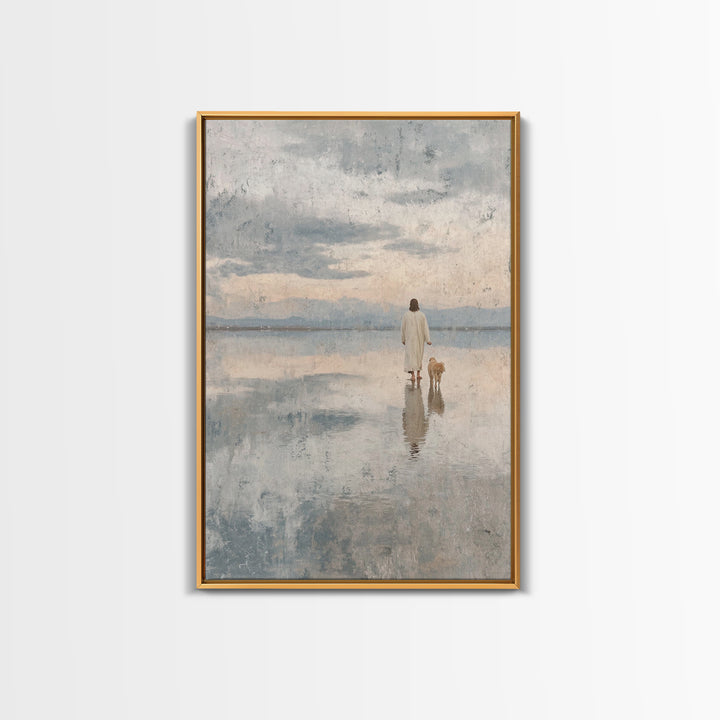 Walk Of Peace | Framed Canvas Print | Christian Wall Art | Jesus Canvas Art | Christian Art Canvas | Minimalist Christian Art | Christian P