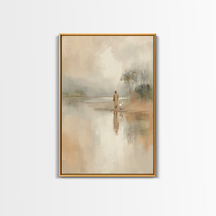 Quiet Shepherd Path – Framed Canvas Print – Christian Wall Art – Christian Art Canvas – Jesus Painting – Subtle Christian Art – Christmas A