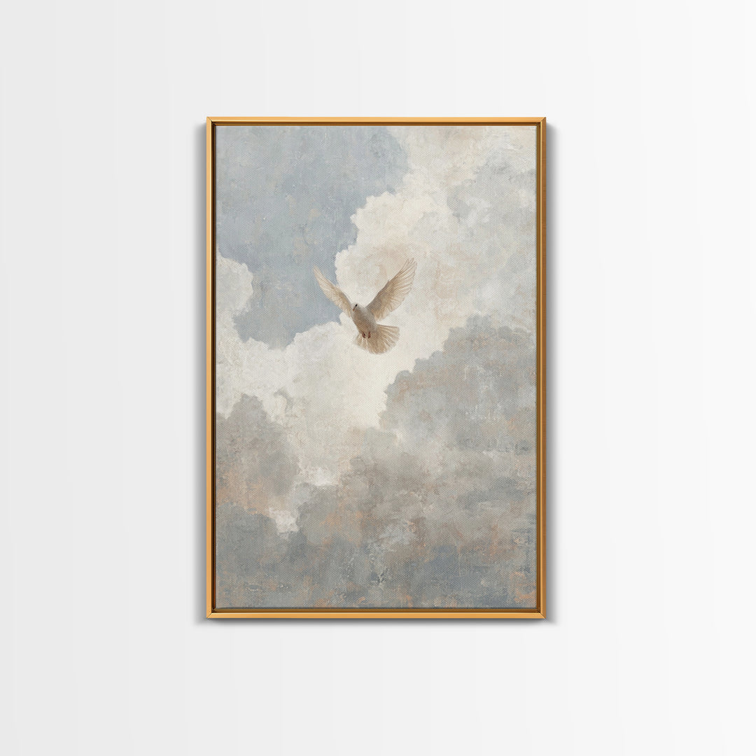 Cloudborne Peace – Framed Canvas Print – Christian Wall Art – Christian Art Canvas – Minimalist Christian Art – Subtle Christian Art – Chri