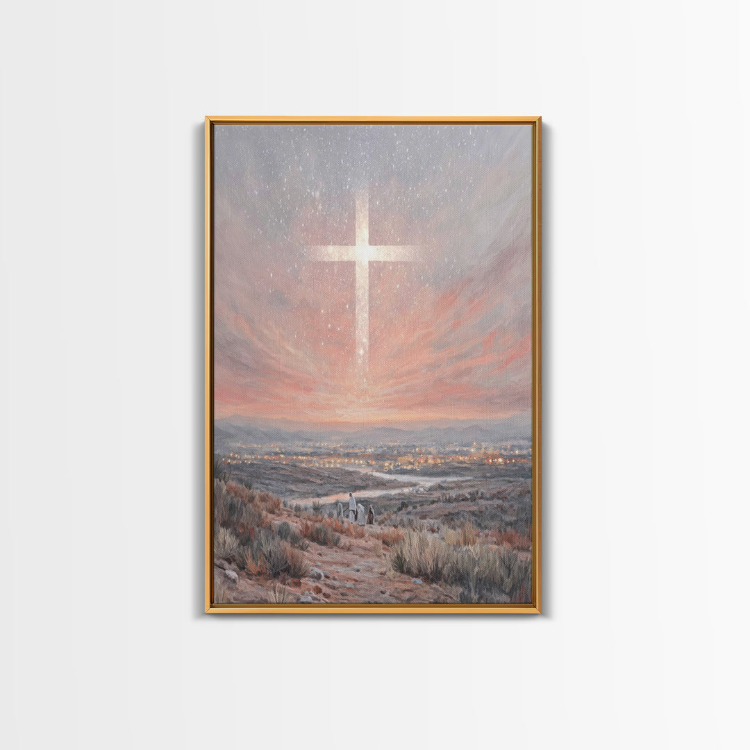 Bethlehem Star Glory – Framed Canvas Print – Christmas Art – Christian Art Canvas – Christian Wall Art – Modern Christian Art – Christian C
