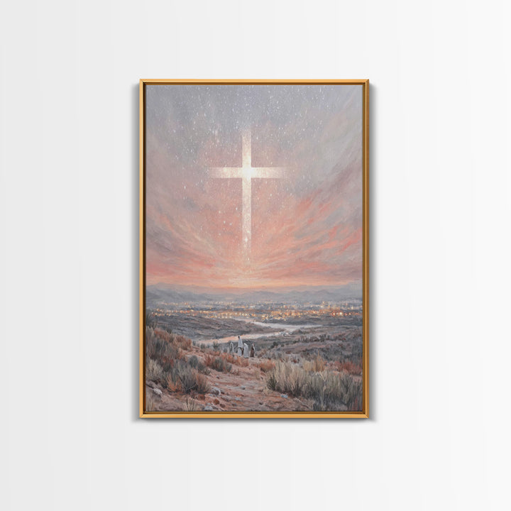 Bethlehem Star Glory – Framed Canvas Print – Christmas Art – Christian Art Canvas – Christian Wall Art – Modern Christian Art – Christian C