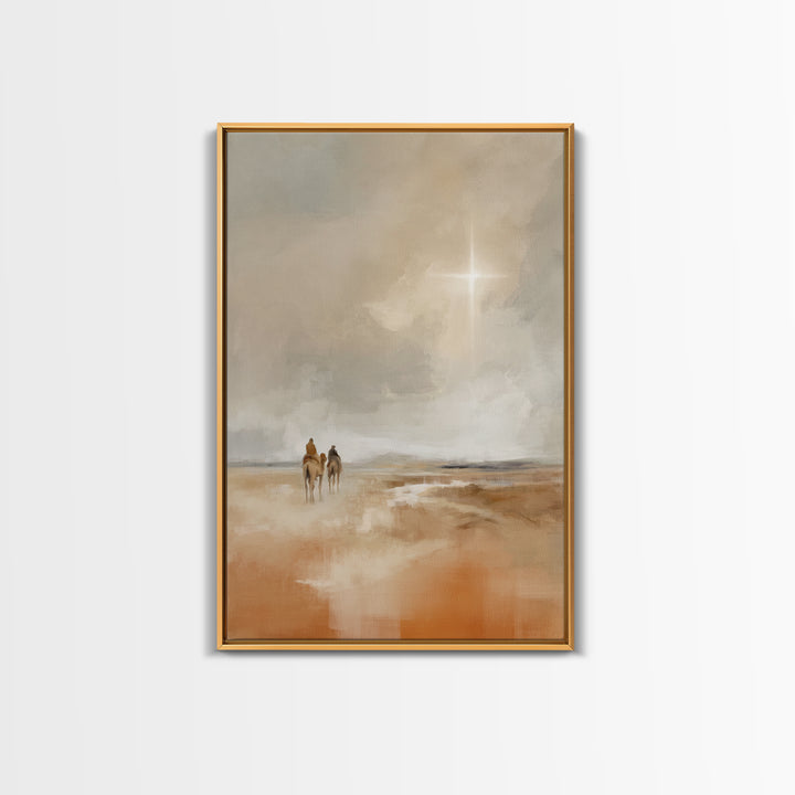 Desert Star Path, Framed Canvas Print, Christian Art Canvas, Christmas Art, Christian Wall Art, Minimalist Christian Art, Christian Christm