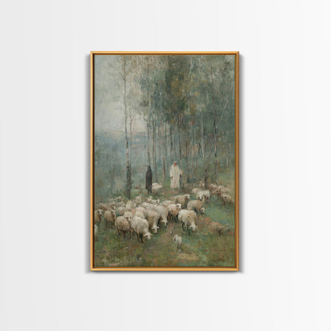Pasture Of Grace – Framed Canvas Print – Christian Art Canvas – Christian Wall Art – Christian Painting – Subtle Christian Art – Christian