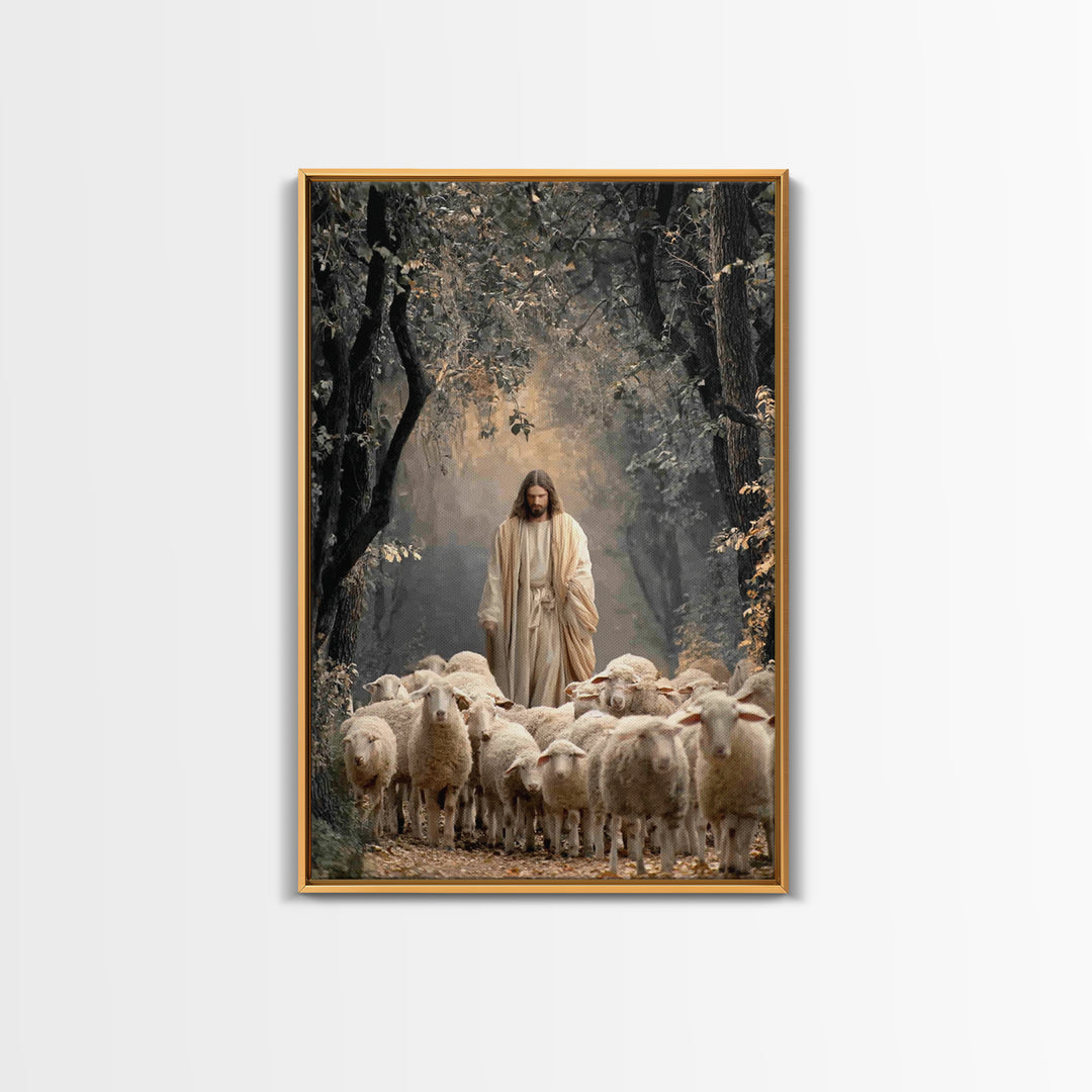 Divine Path Guide – Framed Canvas Print – Jesus Painting – Christian Wall Art – Christian Art Canvas – Large Christian Painting – Christian