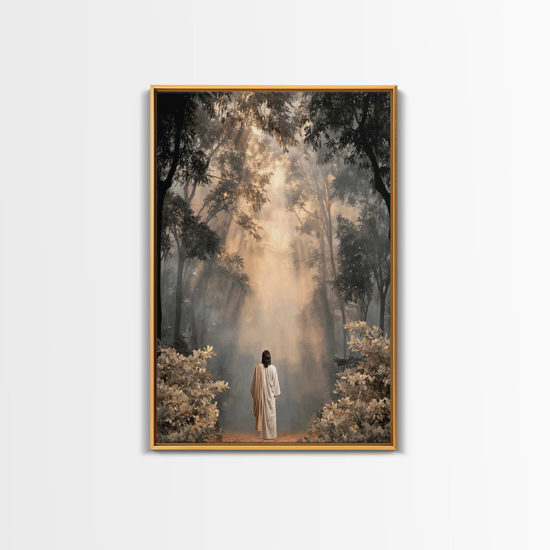 Heavenlit Journey – Framed Canvas Print – Christian Wall Art – Christian Art Canvas – Moody Christian Art – Christian Painting – Christmas