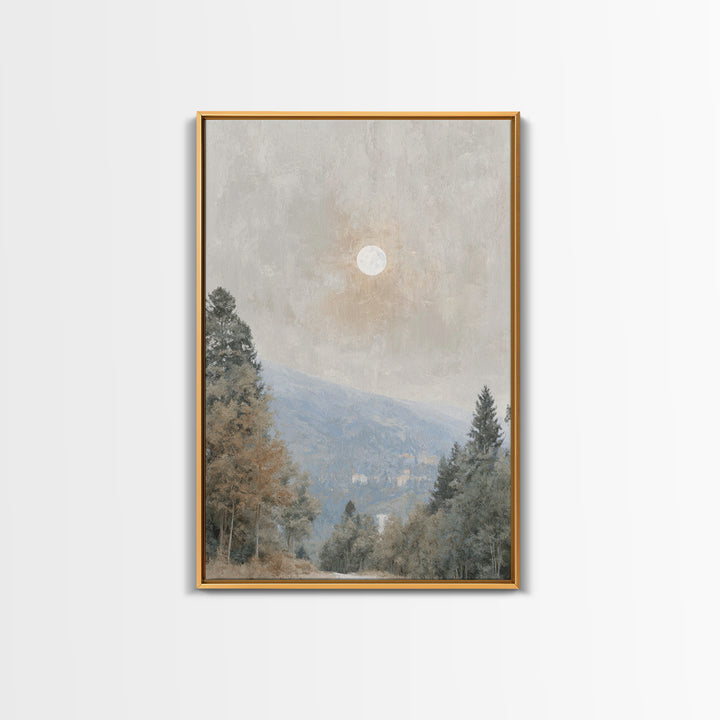 Moonlit Peace – Framed Canvas Print – Christian Art Canvas – Christian Wall Art – Moody Christian Art – Christmas Art – Christian Decoratio