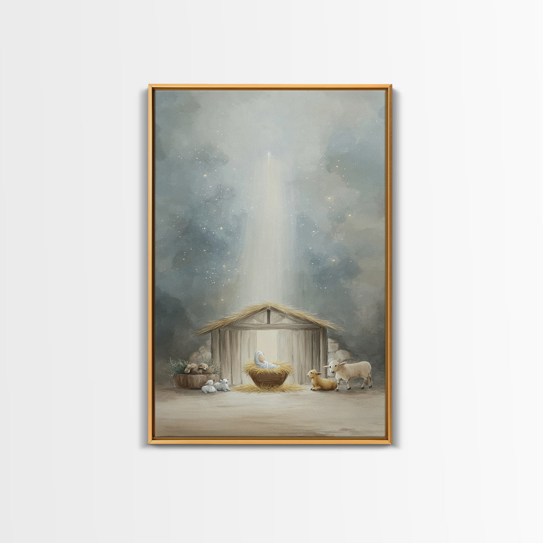 Star Of Bethlehem – Framed Canvas Print – Christian Wall Art – Christian Christmas Art – Christian Art Canvas – Christmas Art Prints – Chri