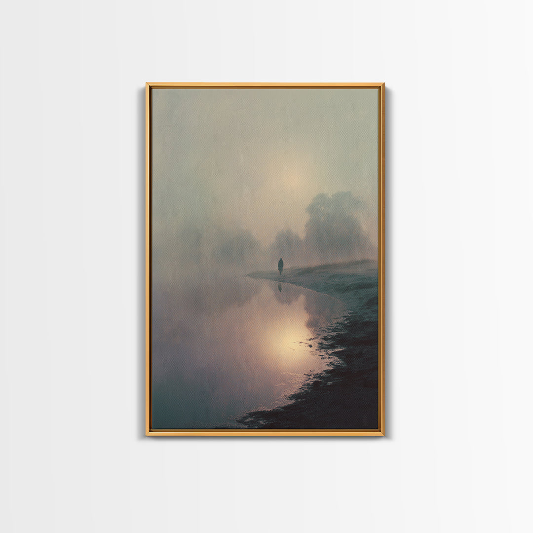 Twilight Journey, Framed Canvas Print, Christian Paintings, Jesus Art Print, Christian Art Gift, Moody Christian Art, Christmas Wall Art