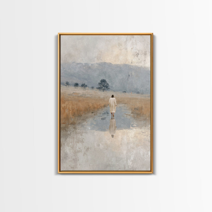 Sacred Plains | Framed Canvas Print | Christian Art Canvas | Large Jesus Painting | Christian Christmas Art | Christian Art Gift | Vintage