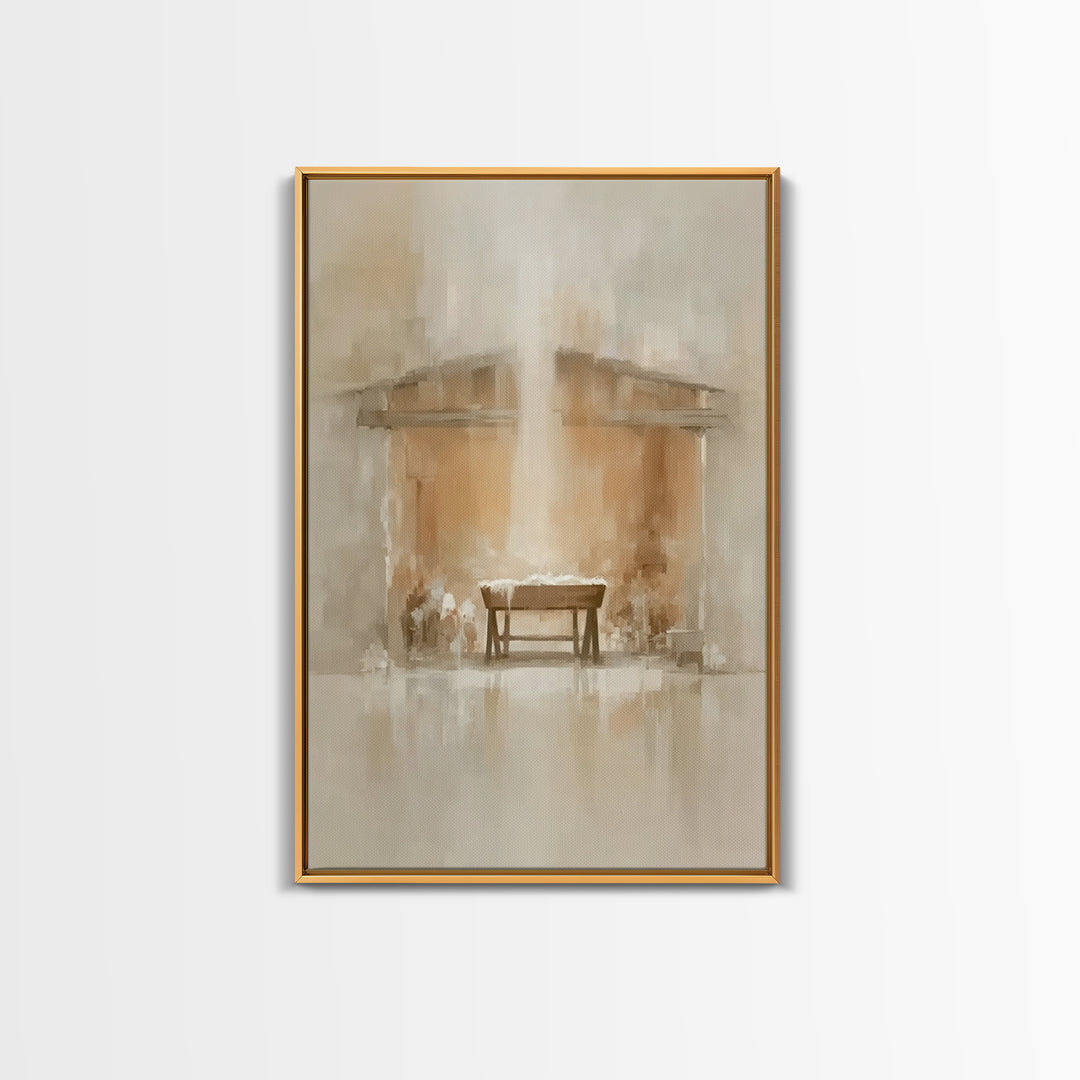 Holy Manger Light | Framed Canvas Print | Christian Art Canvas | Christmas Wall Art | Christian Christmas Art | Subtle Christian Art | Chri