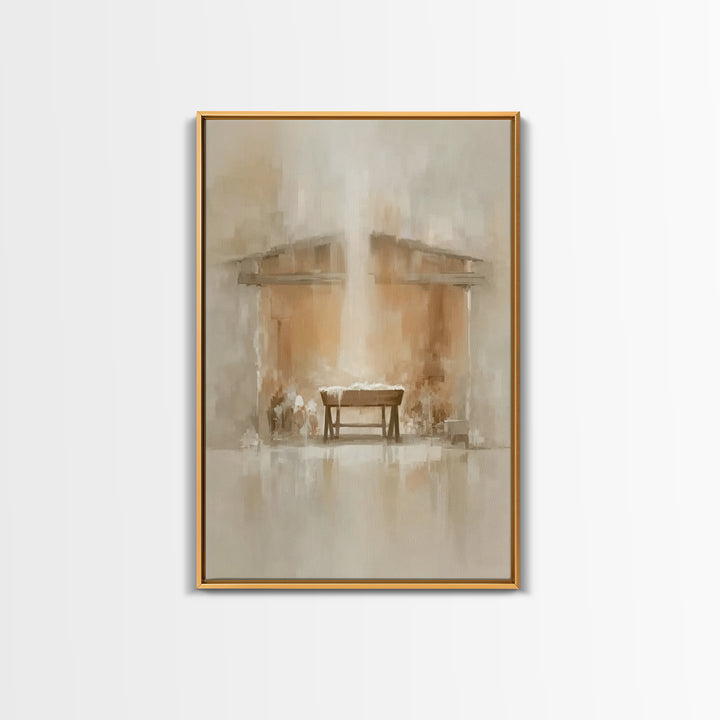 Holy Manger Light | Framed Canvas Print | Christian Art Canvas | Christmas Wall Art | Christian Christmas Art | Subtle Christian Art | Chri