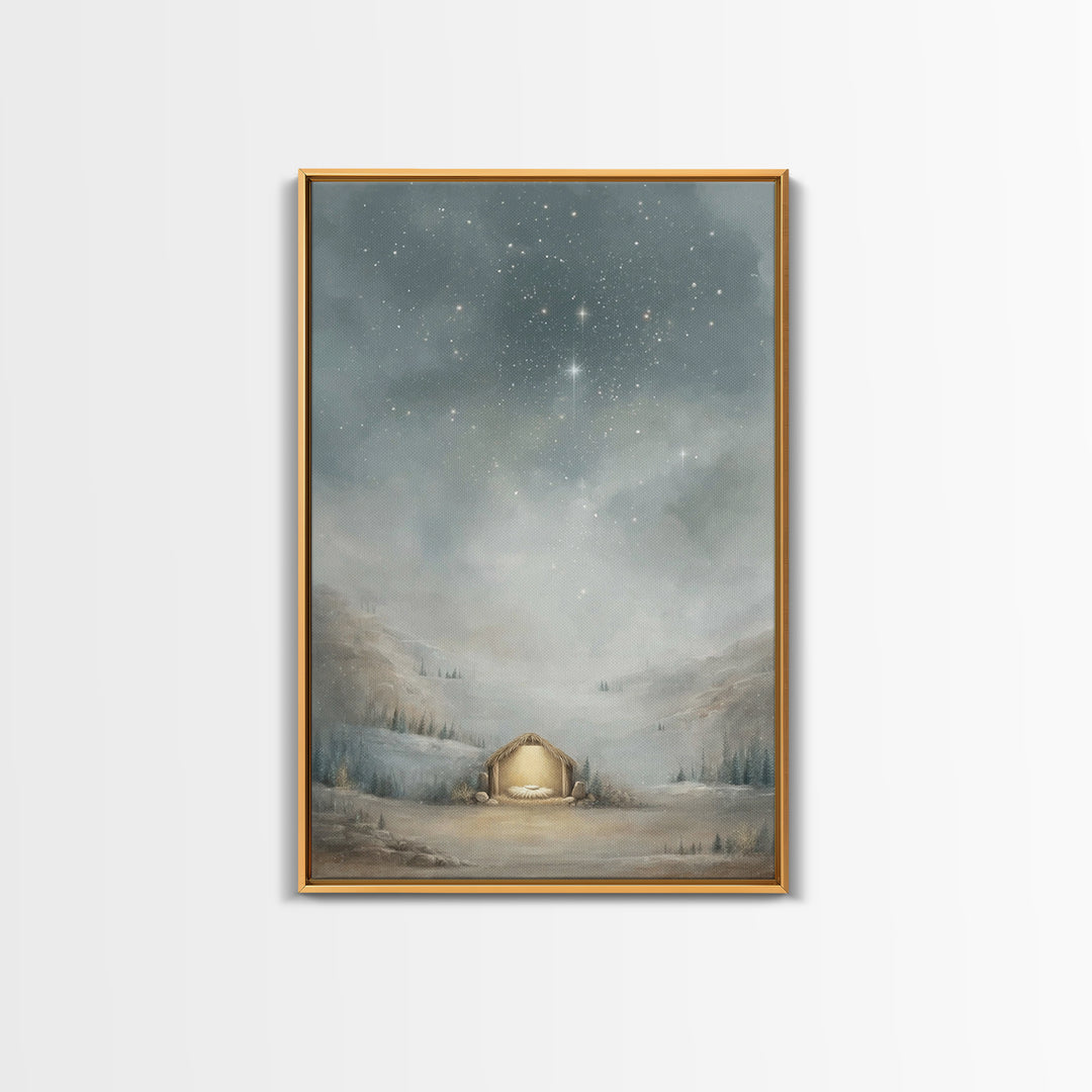 Star of Bethlehem – Framed Canvas Print – Christmas Art – Christian Wall Art – Christian Art Canvas – Christian Christmas Decor – Christian