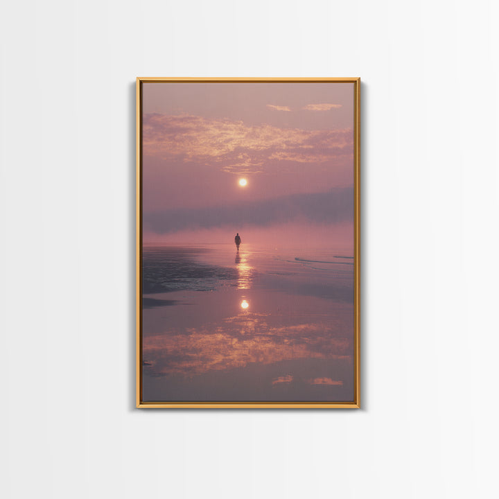 Dawn Walk Serenity – Framed Canvas Print – Christian Wall Art – Modern Christian Art – Christian Art Canvas – Christian Painting – Christia