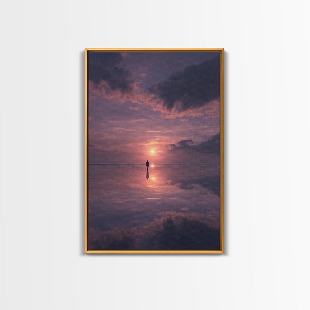 Twilight Solemn Journey, Framed Canvas Print, Christian Wall Art, Christian Art Canvas, Moody Christian Art, Christian Painting, Christian