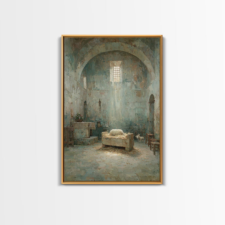 Sanctuary Manger Peace | Framed Canvas Print | Christian Wall Art | Vintage Christian Art | Christian Art Canvas | Christian Painting | Sub