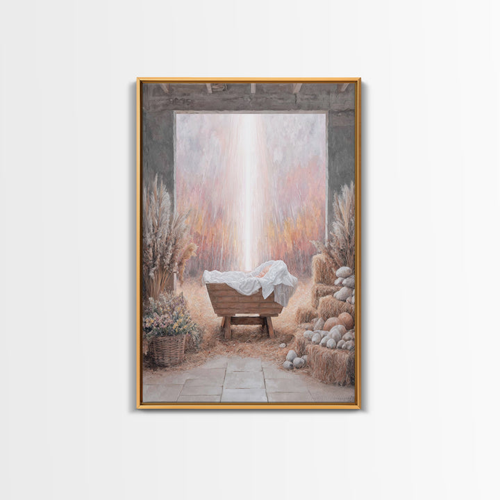 Manger Of Peace | Framed Canvas Print | Christian Wall Art | Christian Art Canvas | Christmas Art Prints | Framed Christmas Art | Christian