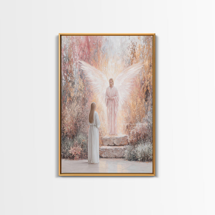 Angel’s Glad Tidings – Framed Canvas Print – Christian Wall Art – Christian Art Canvas – Modern Christian Art – Christian Gift – Christian