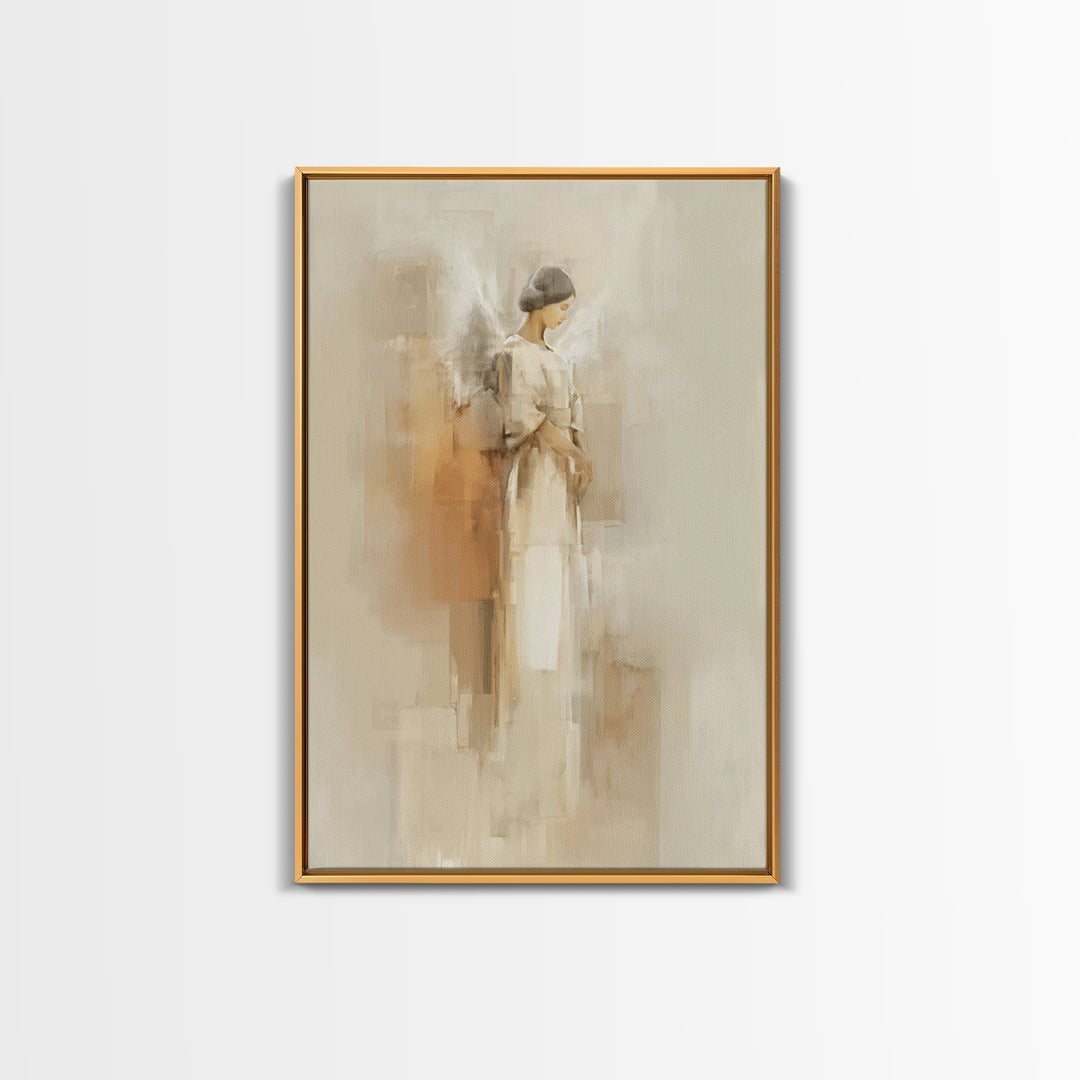 Silent Wings Blessing, Framed Canvas Print, Christian Wall Art, Christian Art Canvas, Christian Painting, Minimalist Christian Art, Christi