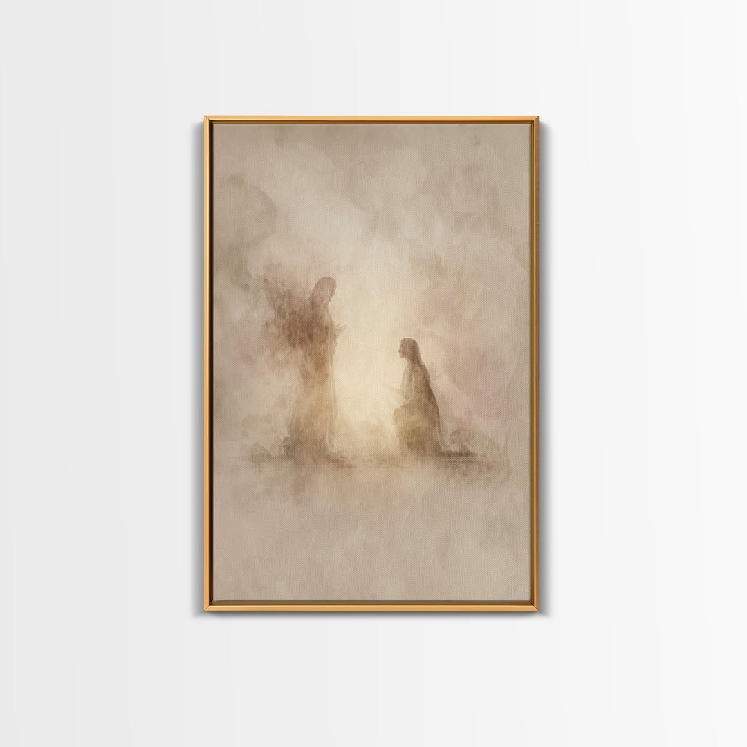 Radiant Faith Dawn – Framed Canvas Print – Christian Art – Christian Wall Art – Subtle Christian Art – Christian Painting – Christmas Art