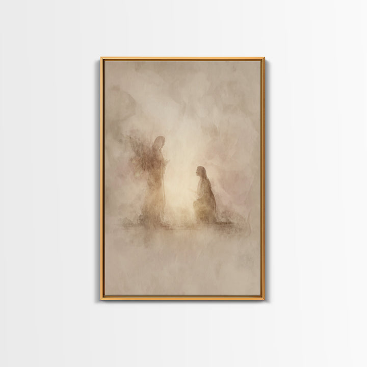 Radiant Faith Dawn – Framed Canvas Print – Christian Art – Christian Wall Art – Subtle Christian Art – Christian Painting – Christmas Art