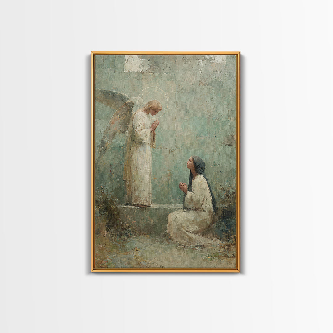 Angel Of Grace | Framed Canvas Print | Christian Art | Christian Wall Art | Christian Art Canvas | Vintage Christian Painting | Christian G