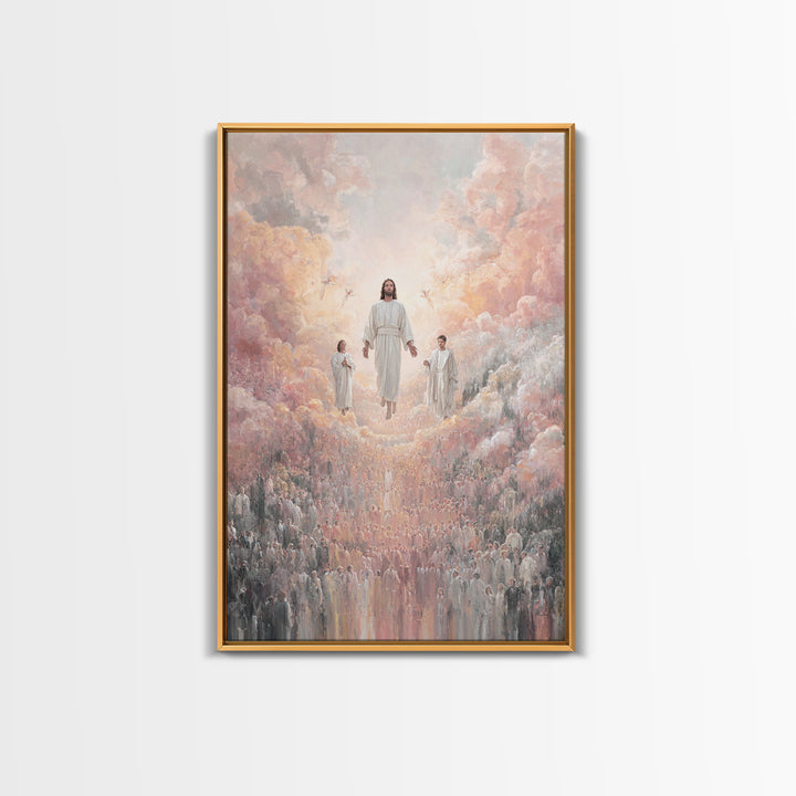 Heavenly Ascension – Framed Canvas Print – Christian Art Canvas – Large Christian Painting – Jesus Painting – Christian Wall Art – Christia