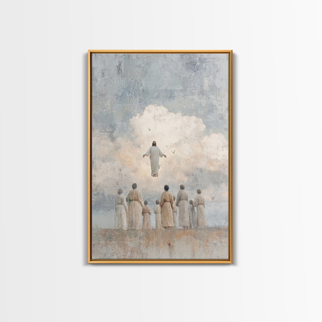 Clouds Of Glory, Framed Canvas Print, Christian Art Prints, Christian Wall Art, Jesus Painting Canvas, Modern Christian Art, Christian Chri