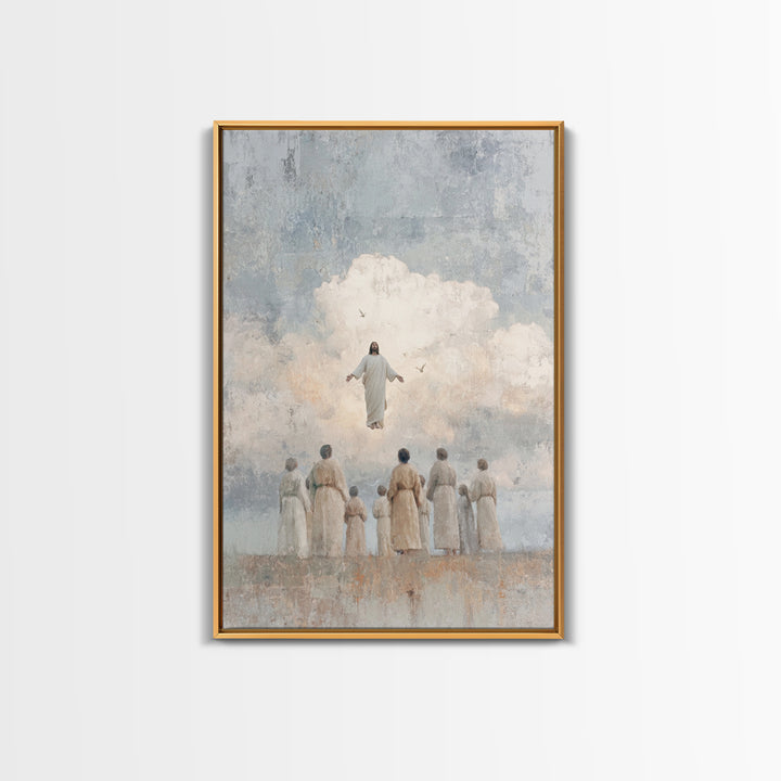 Clouds Of Glory, Framed Canvas Print, Christian Art Prints, Christian Wall Art, Jesus Painting Canvas, Modern Christian Art, Christian Chri