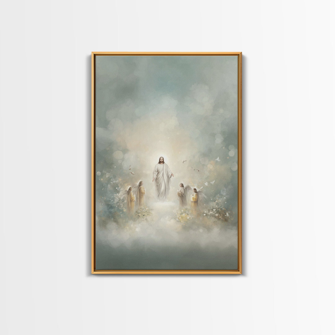Rising Messiah | Framed Canvas Print | Christian Wall Art | Jesus Painting | Large Jesus Wall Art | Christian Art Canvas | Christian Decor