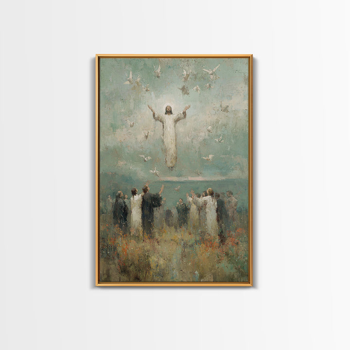 Ascension Light, Framed Canvas Print, Christian Art Canvas, Christian Wall Art, Jesus Painting, Modern Christian Painting, Christian Christ