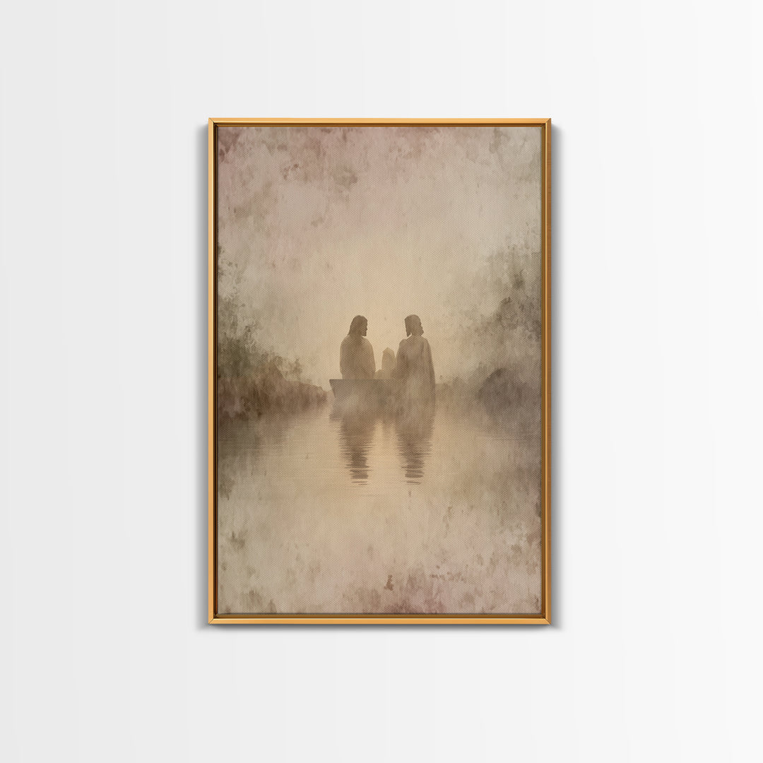 Baptism Light, Framed Canvas Print, Christian Wall Art, Christian Art Painting, Subtle Christian Paintings, Large Christian Art, Christian