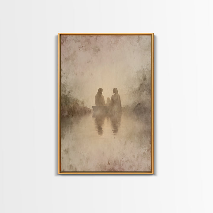 Baptism Light, Framed Canvas Print, Christian Wall Art, Christian Art Painting, Subtle Christian Paintings, Large Christian Art, Christian