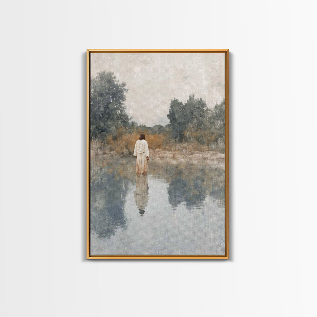Silent Journey | Framed Canvas Print | Subtle Christian Art | Christian Wall Art | Christian Art Canvas | Large Christian Painting | Christ