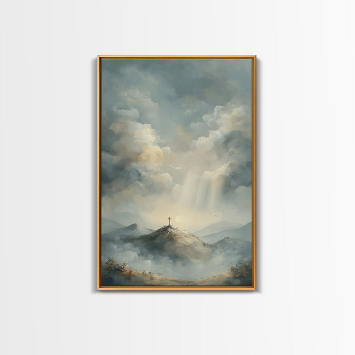 Heaven’s Summit | Framed Canvas Print | Christian Art Canvas | Christian Wall Art | Large Christian Art | Modern Christian Painting | Chris