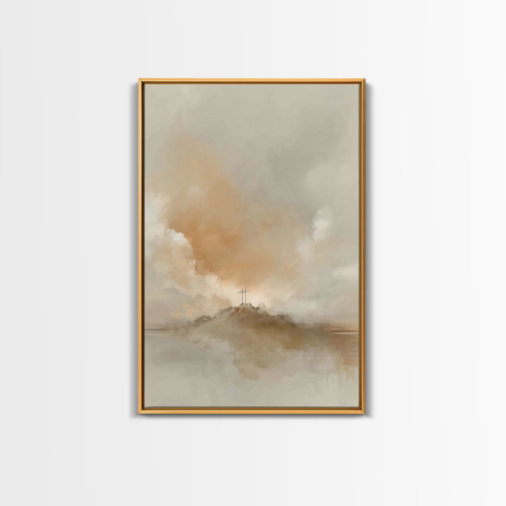Cross Of Promise – Framed Canvas Print – Christian Art Work – Christian Wall Art – Abstract Christian Art – Christian Art Canvas – Christia