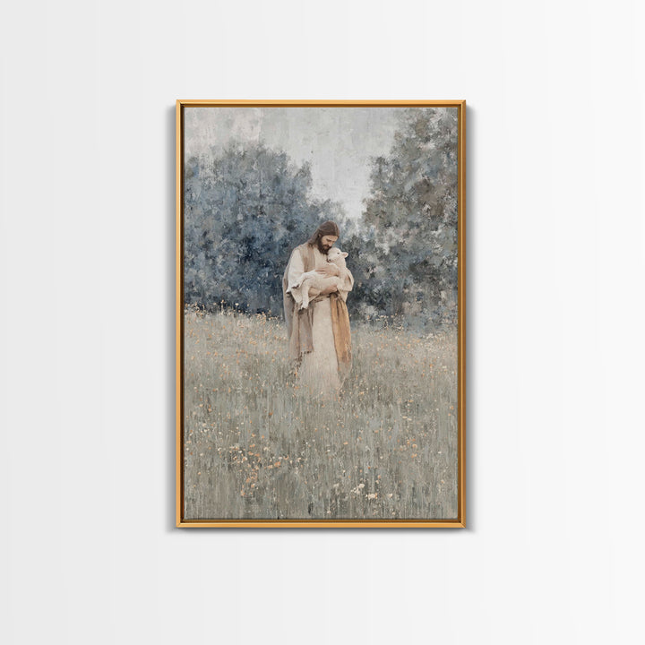 Lamb Of Grace | Framed Canvas Print | Jesus Painting | Christian Art Canvas | Christian Wall Art | Modern Christian Art | Christian Gift Id