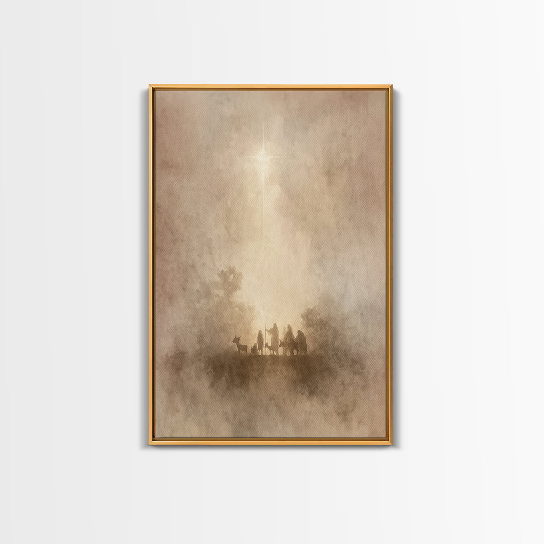 Guiding Light | Framed Canvas Print | Christian Wall Art | Christmas Art Prints | Christian Art Canvas | Subtle Christian Art | Christian C