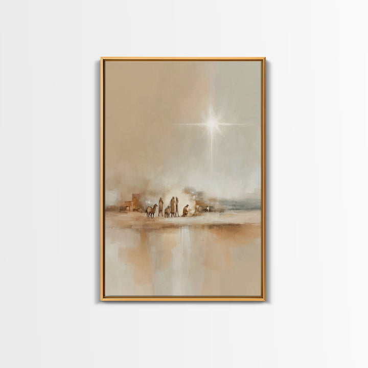 Bethlehem Journey, Framed Canvas Print, Christian Art Canvas, Christmas Art Prints, Christian Christmas Art, Subtle Christian Paintings, Ch
