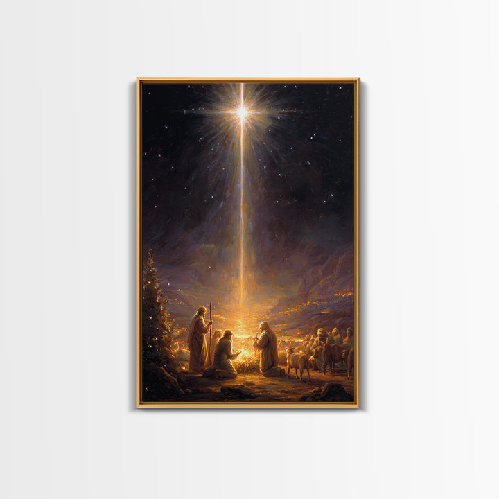 Radiant Redeemer – Framed Canvas Print – Christian Art Canvas – Christian Christmas Art – Christmas Art Work – Christian Wall Art – Christi