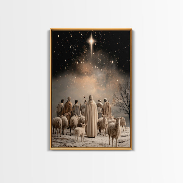 Bethlehem Plains | Framed Canvas Print | Christmas Art Prints | Christian Art Canvas | Christian Wall Art | Vintage Christian Art | Christi