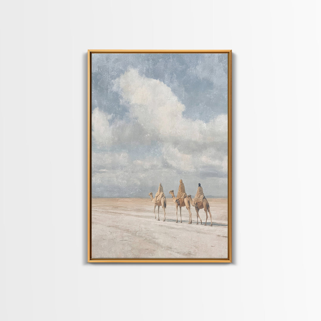 Three Kings Journey | Framed Canvas Print | Christmas Wall Art | Christian Christmas Art | Christian Art Canvas | Modern Christian Art
