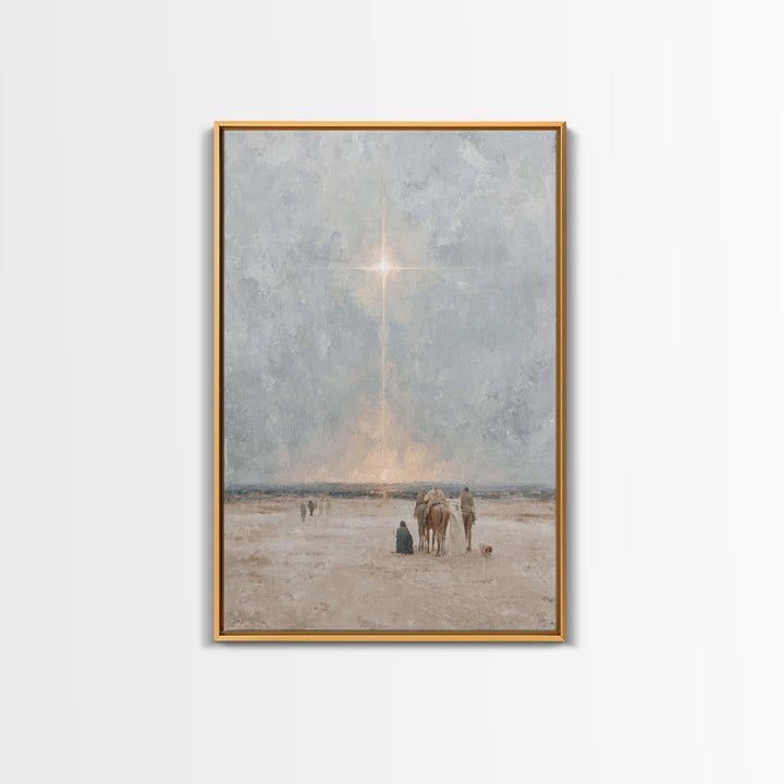 The Guiding Star – Framed Canvas Print – Christian Wall Art – Christian Art Canvas – Jesus Painting – Christmas Art – Christian Christmas A