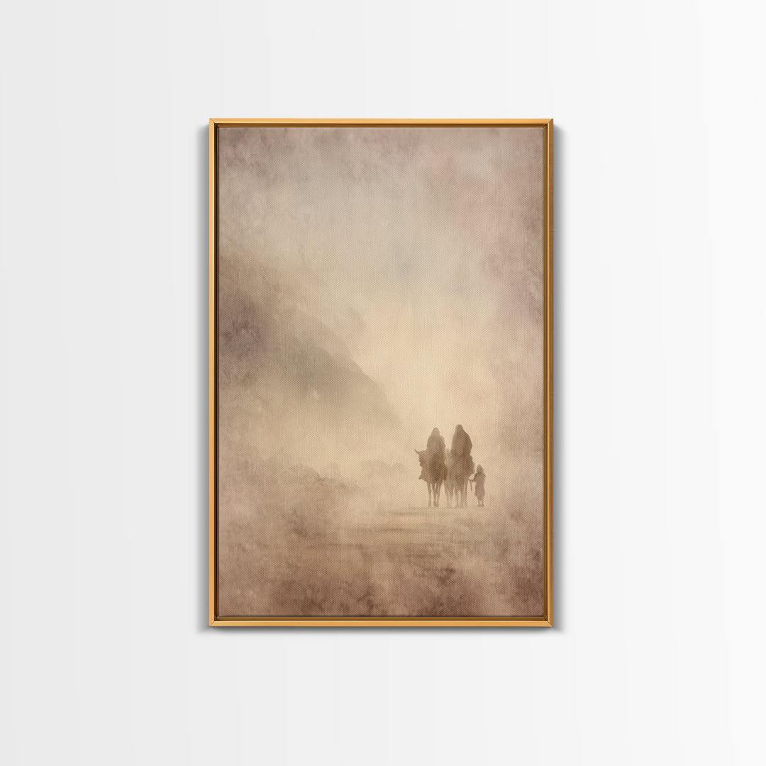 Family Of Promise, Framed Canvas Print, Christian Wall Art, Christmas Art, Christian Art Canvas, Christian Christmas Art, Jesus Painting