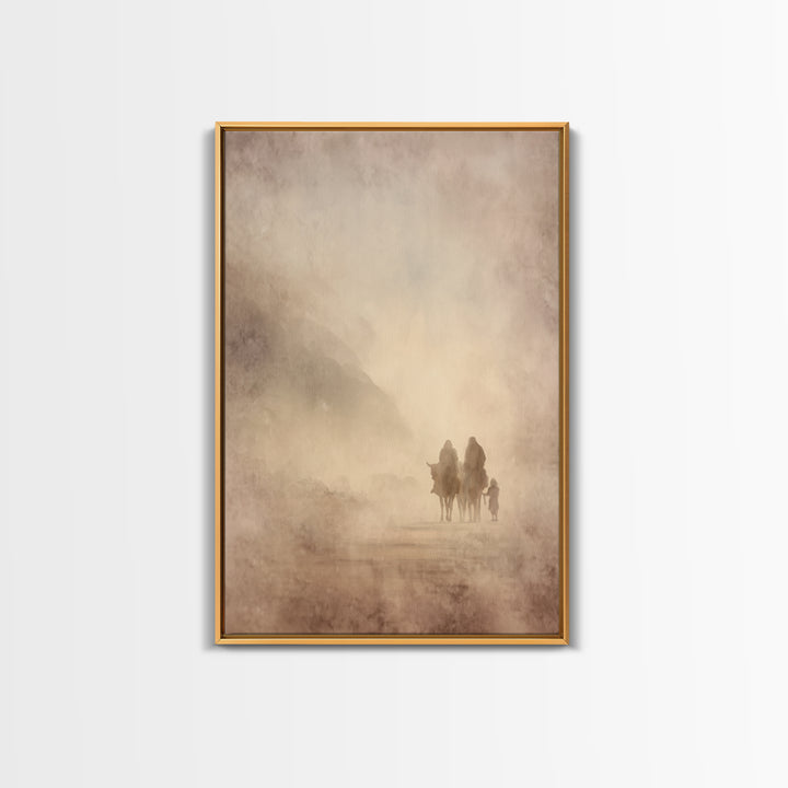 Family Of Promise, Framed Canvas Print, Christian Wall Art, Christmas Art, Christian Art Canvas, Christian Christmas Art, Jesus Painting