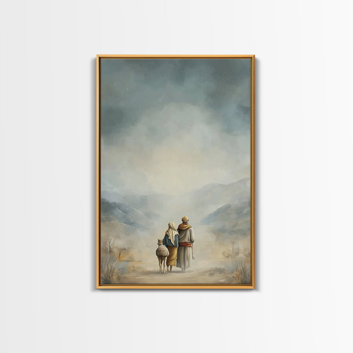 Humble Road Journey | Framed Canvas Print | Christian Art Canvas | Christmas Art | Christian Wall Art | Jesus Painting | Christian Decor
