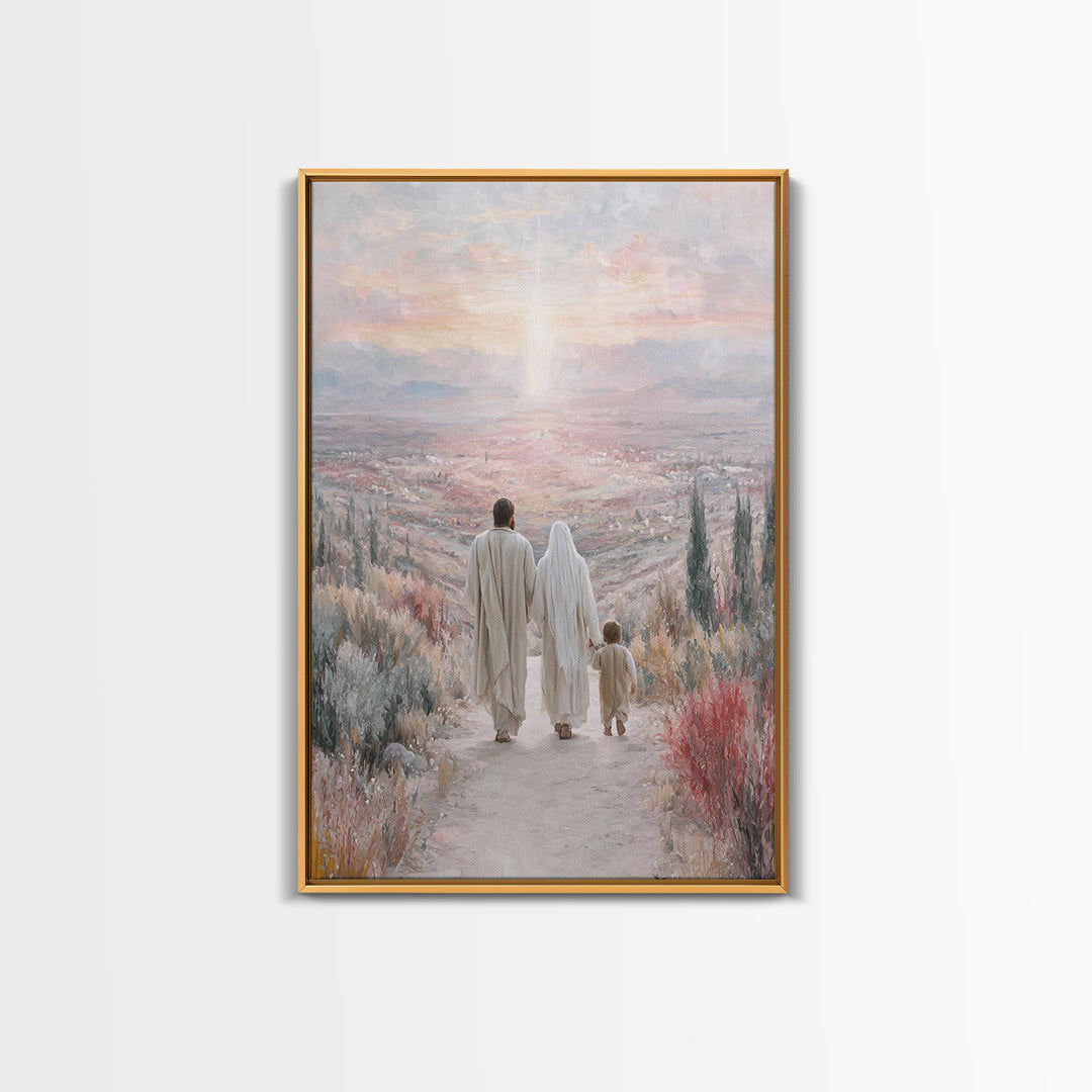 Twilight Covenant Path, Framed Canvas Print, Christian Wall Art, Christian Art Canvas, Jesus Painting, Christmas Art, Christian Decorations