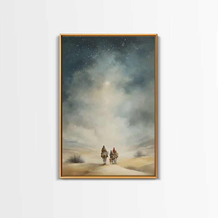 Star Of The Way – Framed Canvas Print – Christian Wall Art – Christian Art Canvas – Christmas Art – Jesus Painting – Christian Decorations