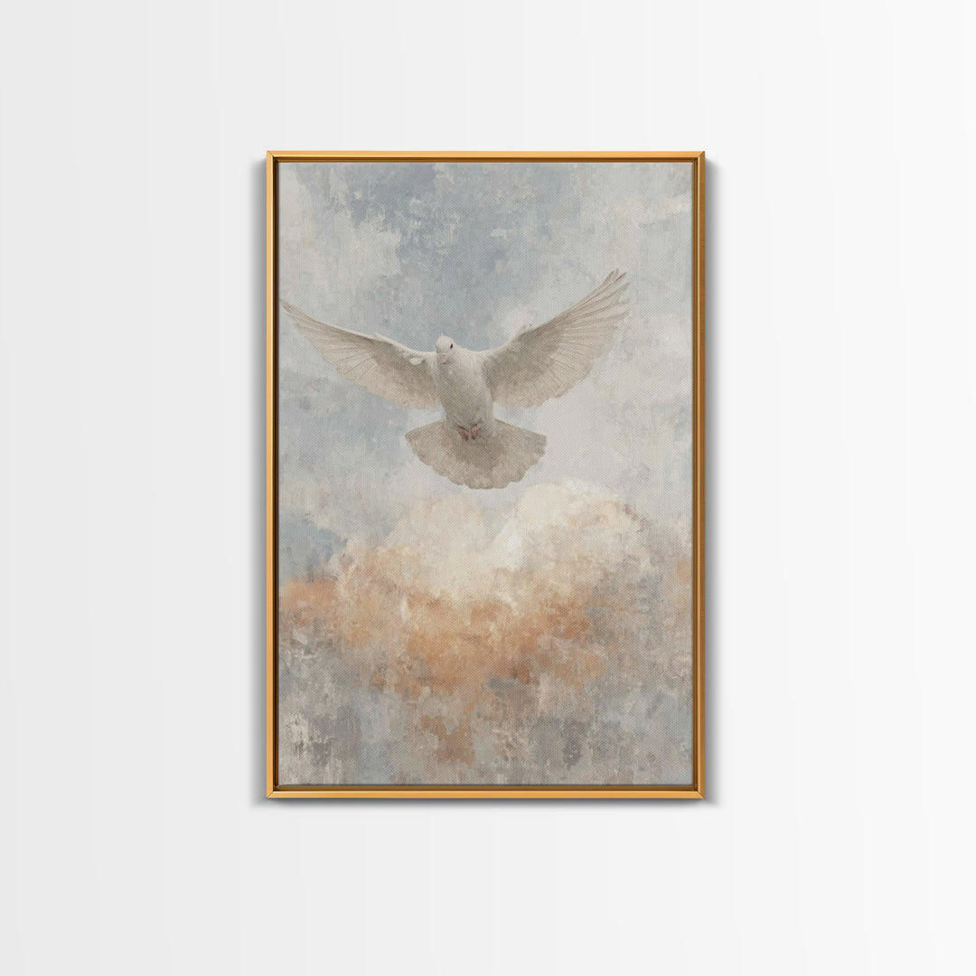 Heavenly Dove Light – Framed Canvas Print – Christian Wall Art – Christian Art Canvas – Christian Christmas Art – Christian Decor – Christi