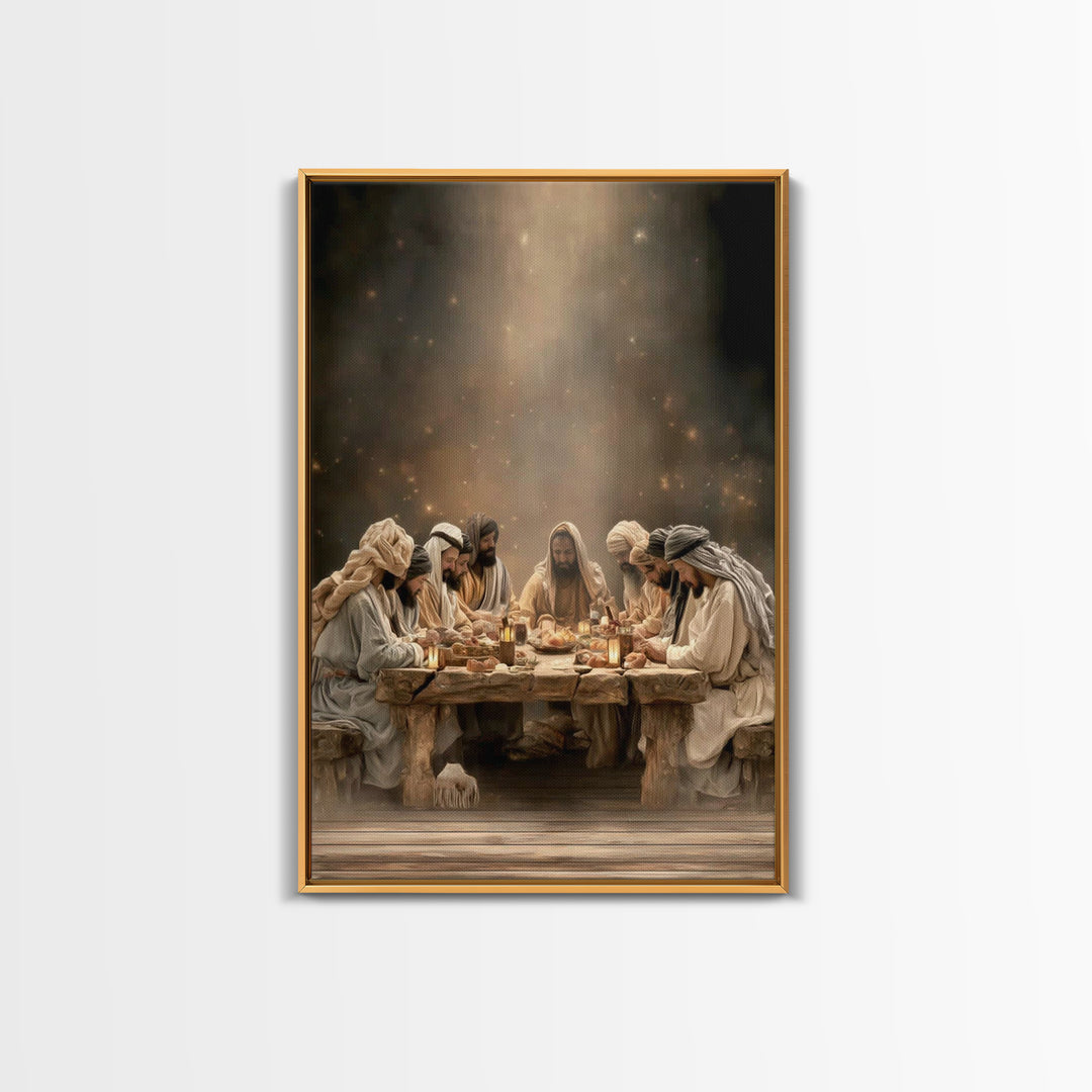 Blessed Table Fellowship – Framed Canvas Print – Christian Wall Art – Christian Art – Christian Art Canvas – Christian Decor – Christian Ch