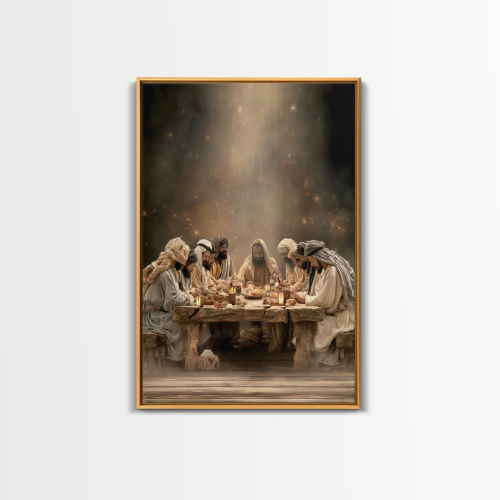 Blessed Table Fellowship – Framed Canvas Print – Christian Wall Art – Christian Art – Christian Art Canvas – Christian Decor – Christian Ch